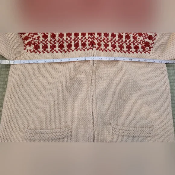 Vintage Hand Knit Mary Maxim Cowichan Style Wool Sweater Size Small - Picture 5 of 7
